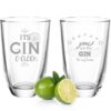 GRAVURZEILE Cocktailglas 2er Set Montana GIN-Gläser - It's Gin o'clock & You are the Gin