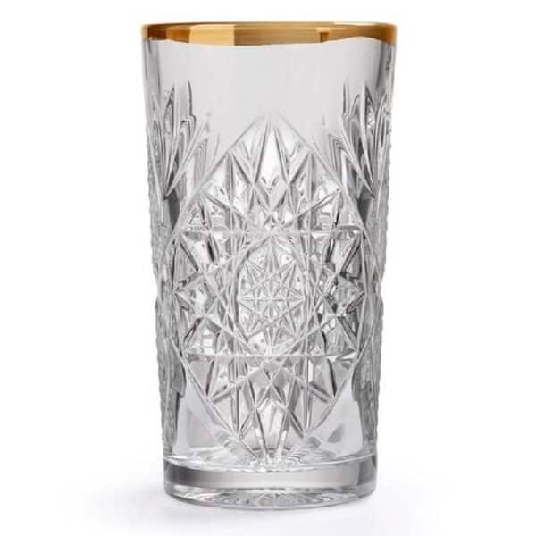 LIBBEY Cocktailglas Longdrinkglas Hobstar wellenförmiger Goldrand