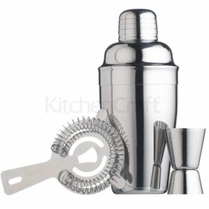 Kitchencraft Cocktail Shaker KitchenCraft Cocktail-Geschenkset 3-tlg. edelstahl