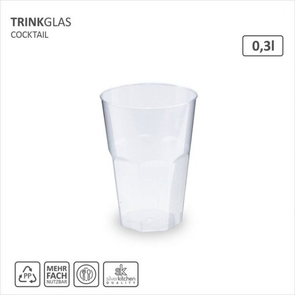 silverkitchen Cocktailglas Mehrwegbecher Plastik 300ml