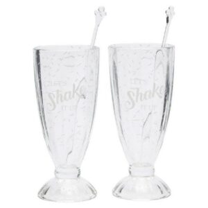 Rivièra Maison Cocktailglas Milchshake- oder Eiskafeegläser mit Rührstäbchen Shake it Up (4-teilig