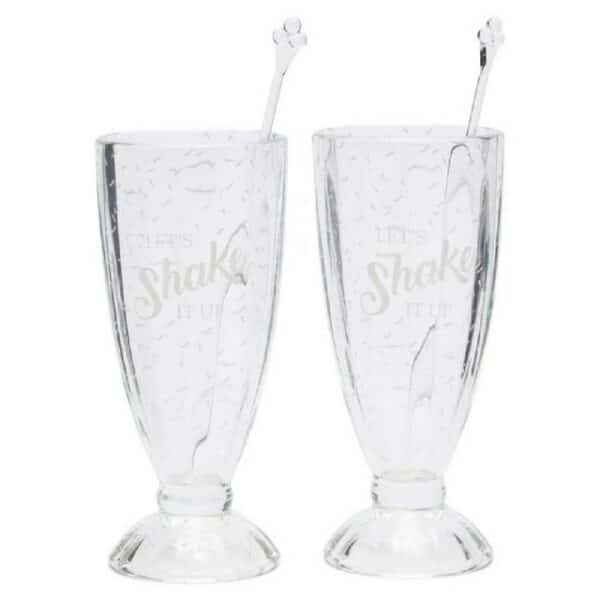 Rivièra Maison Cocktailglas Milchshake- oder Eiskafeegläser mit Rührstäbchen Shake it Up (4-teilig