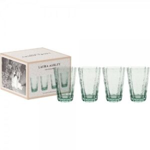 LAURA ASHLEY Cocktailglas Geschenkset Longdrinkgläser Grün (4-teilig)