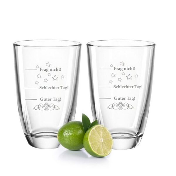 GRAVURZEILE Cocktailglas 2er Set Montana GIN-Gläser Guter Tag