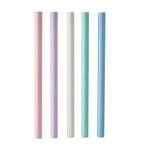 PAPSTAR Trinkhalme 1200 Stück Bubble Tea Papierstrohhalme Ø 12 mm · 20 cm farbig sortiert