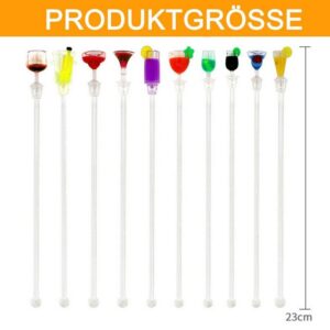 Rwoythk Cocktail Shaker 10 Stück Cocktail Stirrer Stäbchen Party Deko