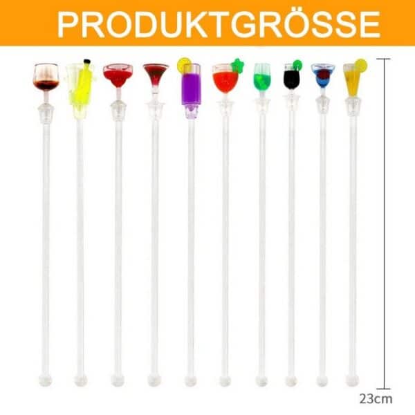 Rwoythk Cocktail Shaker 10 Stück Cocktail Stirrer Stäbchen Party Deko