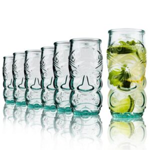 BigDean Cocktailglas 8 Trinkgläser im Tiki Look 550ml Longdrinkglas 100% Recycling