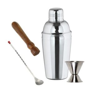 FUCHS Cocktail Shaker Cocktail Shaker set klein - 3-teiliger EDELSTAHLSHAKER