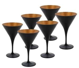 Spetebo Cocktailglas Cocktailglas 6er Set schwarz-matt