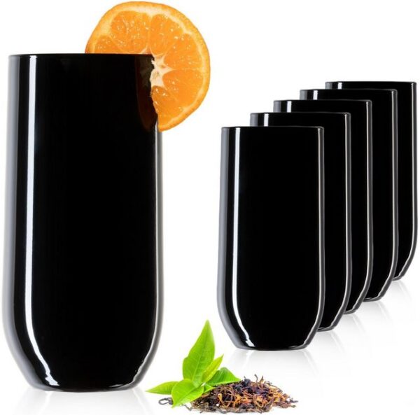 PLATINUX Glas Schwarze Trinkgläser