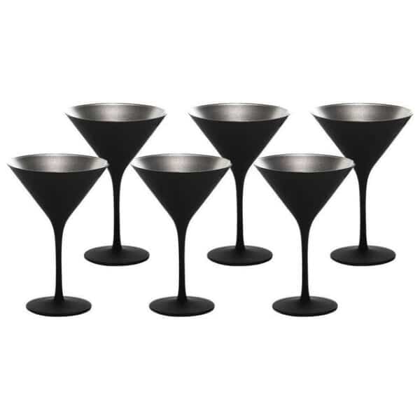 Stölzle Cocktailglas Stölzle Lausitz Elements Cocktail Schwarz-Silber (6er Set)