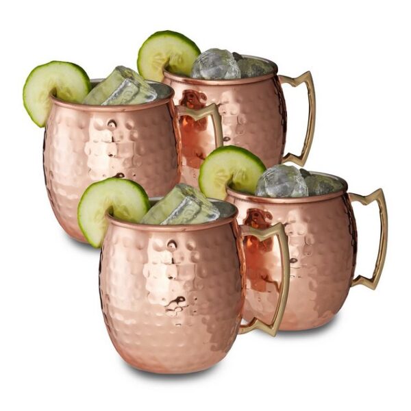 relaxdays Cocktailglas 4 x Moscow Mule Becher