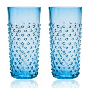 KLIMCHI Cocktailglas Studio Große Wassergläser Hobnail Azure Blau (2-teilig)