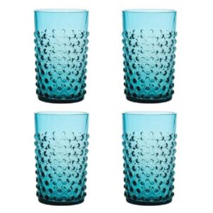 KLIMCHI Cocktailglas Studio Wassergläser Hobnail Aquamarine Blau (4-teilig)