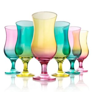 BigDean Cocktailglas 6 Stück bunte Cocktailgläser 420 ml standfestes