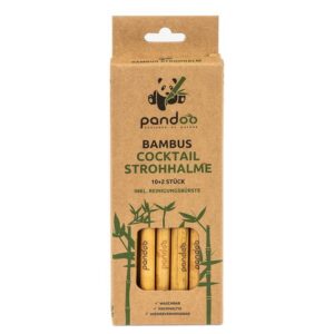 pandoo Trinkhalme Plastikfreie Strohhalme aus Bambus - 100% Naturprodukt