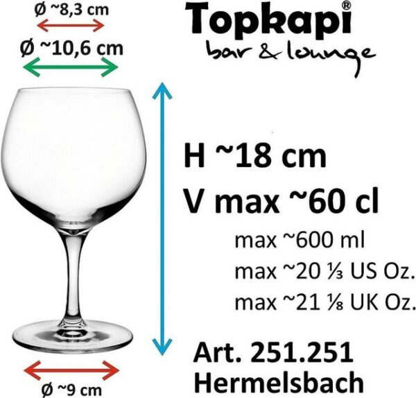 Topkapi elite Cocktailglas Topkapi elite Aperol Spritz Glas Hermelsbach XL 6er Set