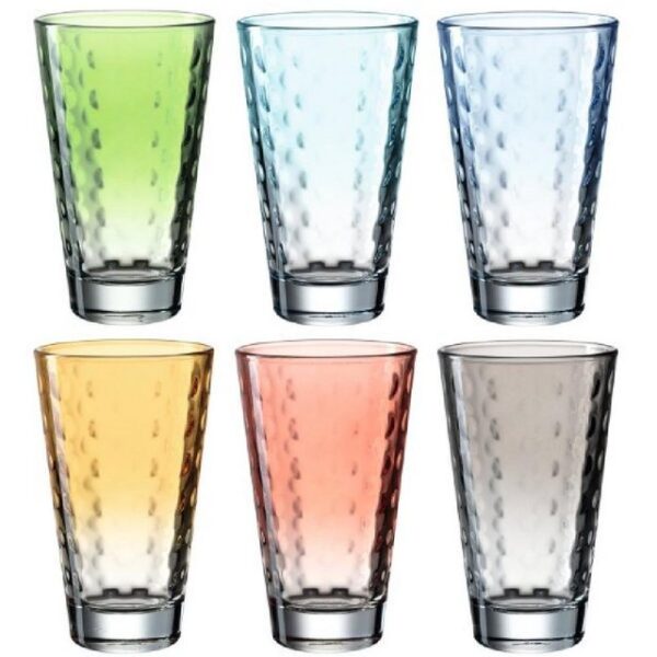 LEONARDO Cocktailglas Leonardo Trinkgläser Optic Pastell Bunt Groß (6-teilig)