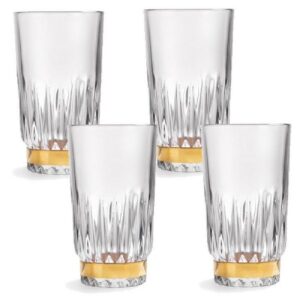 LIBBEY Cocktailglas Longdrinkgläser Winchester Gold Ring (4-teilig)