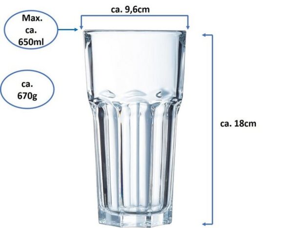 Emilja Cocktailglas Granity Glas 65cl - 6 Stück Cocktailglas…