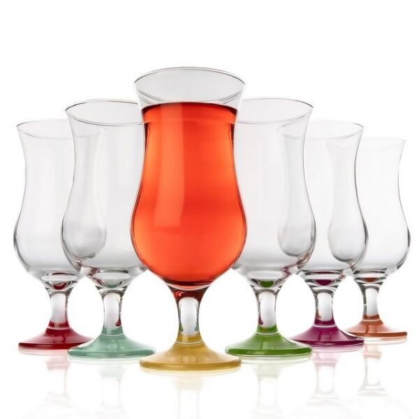 BigDean Cocktailglas 6 Stück Cocktailgläser mit farbigem Boden 420 ml spülmaschinenfest