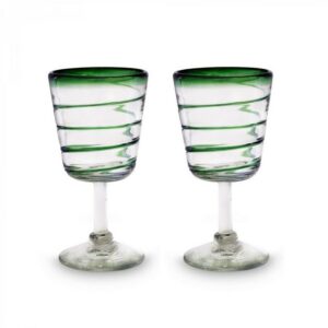 mitienda Cocktailglas Cocktailgläser 2er Set grüne spirale