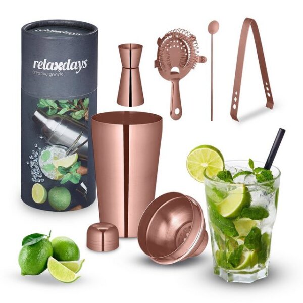 relaxdays Cocktail Shaker 5-teiliges Cocktail Shaker Set