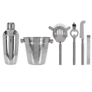 Neuetischkultur Cocktail Shaker Bar Set mit Shaker und Kühler 6-tlg. Edelstahl