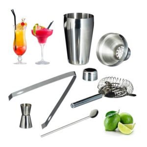 relaxdays Cocktail Shaker Cocktailset Edelstahl 5-teilig