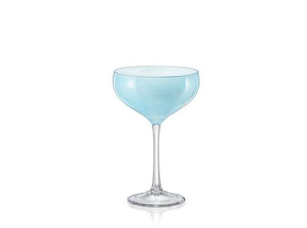 Crystalex Cocktailglas Coupe Praline Mint hellblau