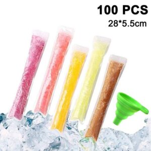 Einemgeld Eiswürfelform 100 PCS Pop Taschen Pop Mold Taschen Popsicle Pouches