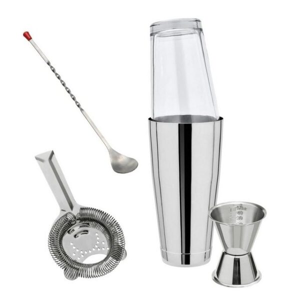 FUCHS Cocktail Shaker Сocktail Set- Boston Shaker mit Original Mixing-Glas