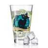 GRAVURZEILE Glas Wasserglas mit UV-Druck - Happy Halloween Katze Design