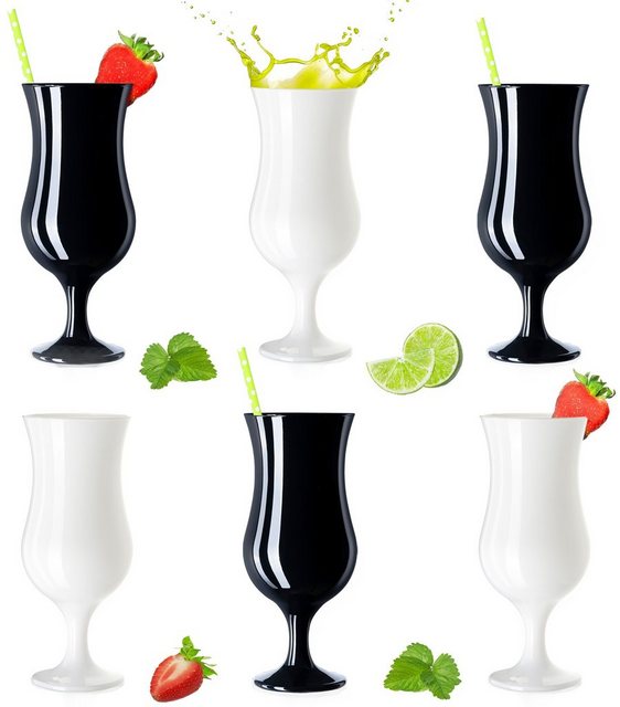 PLATINUX Cocktailglas Schwarze & Weiße Cocktailgläser