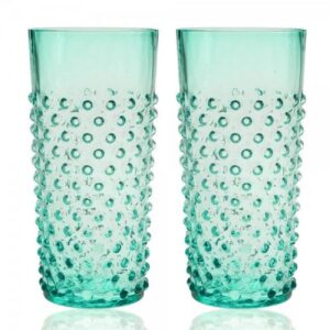 KLIMCHI Cocktailglas Studio Große Wassergläser Hobnail Beryl Grün (2-teilig)