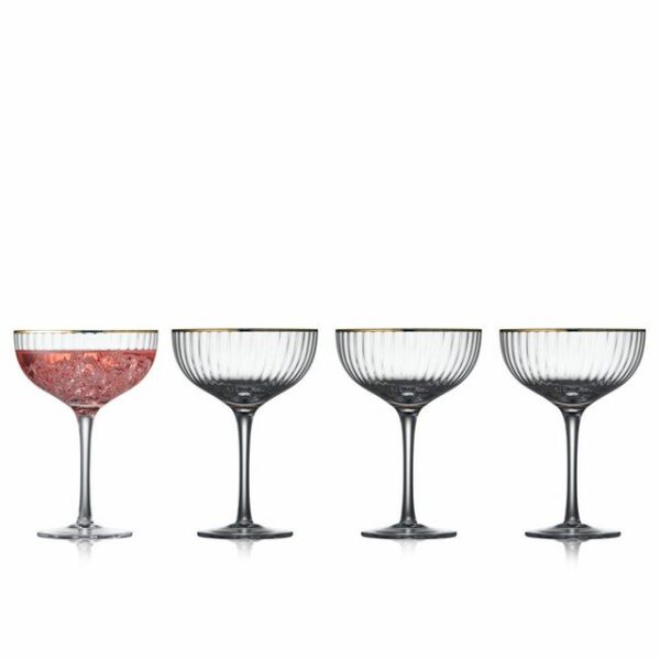 LYNGBY-GLAS Cocktailglas Palermo Gold 4er Set