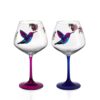 Crystalex Cocktailglas Gin & Tonic Flying Gems Kristallglas 580 ml in blau und rosa 2er Set
