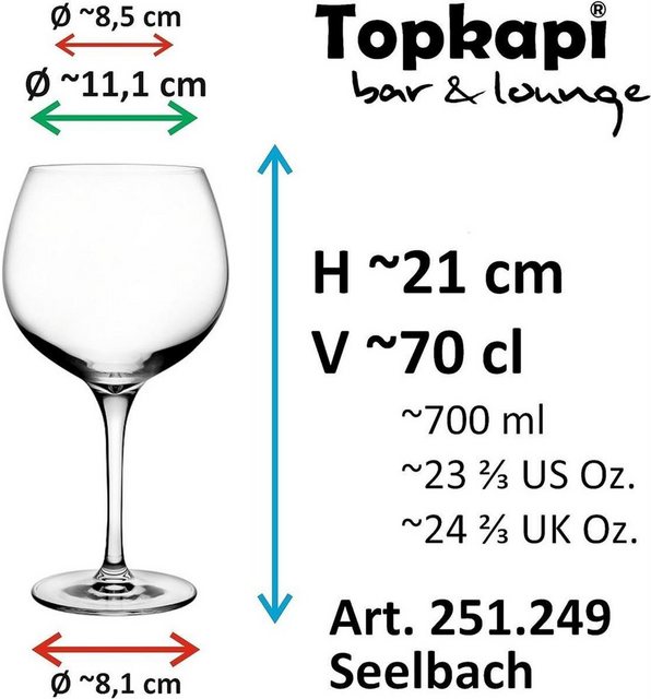 Topkapi elite Cocktailglas Topkapi elite Aperol Spritz Glas Seelbach XL 6er Set
