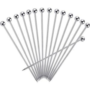 Zeaicos Cocktail Shaker 25 PCS Cocktailspieße Edelstahl Cocktail Obst-Sticks Vorspeise