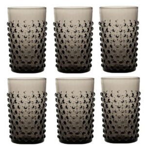 KLIMCHI Cocktailglas Studio Wassergläser Hobnail Black Smoke (6-teilig)