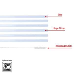 EUROHOME Trinkhalme Glasstrohhalme Set 20 cm mit Reinigungsbürste