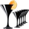 PLATINUX Cocktailglas Schwarze Martini Gläser
