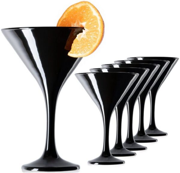 PLATINUX Cocktailglas Schwarze Martini Gläser