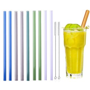 JedBesetzt Trinkhalme Glas Strohhalme Wiederverwendbar mit Reinigungsbürsten für Cocktails