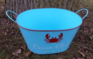 Deko-Impression Eiseimer Eiswanne Flaschenkühler Eis-Eimer Ocean Club Pearl Beach 40 cm türkis