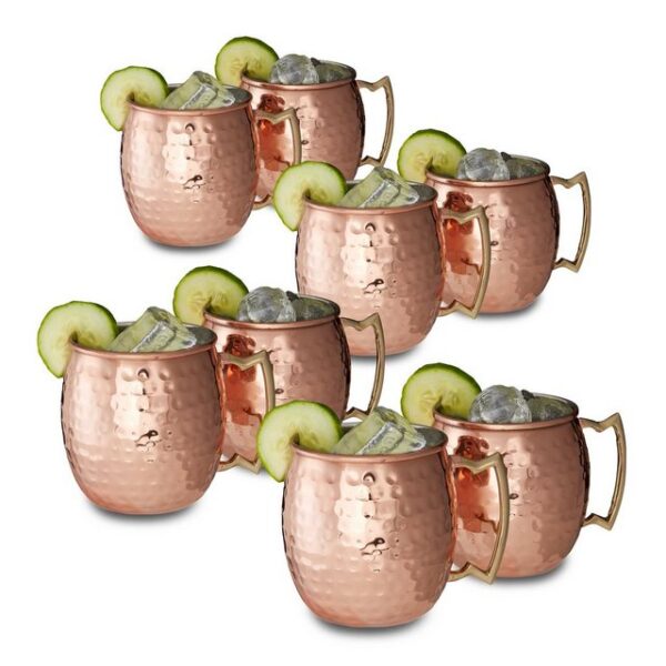 relaxdays Cocktailglas 8 x Moscow Mule Becher