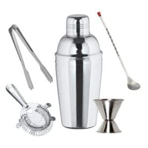 FUCHS Cocktail Shaker Cocktail Shaker Set groß- 3-teiliger EDELSTAHLSHAKER