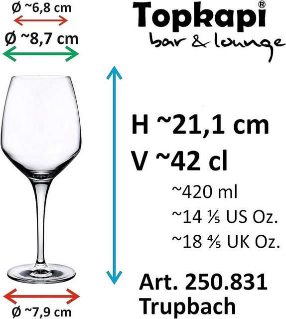 Topkapi elite Cocktailglas Topkapi elite Aperol Spritz Glas Trupbach XL 6er Set