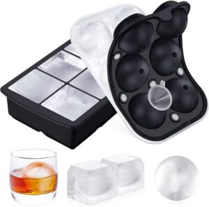 vokarala Eiswürfelform Eiswürfelform VOKARALA 2er Pack 6-Fach Silikon Eiswürfelformen Eiswürfelbehälter mit Deckel FDA SGS Zertifizierte Ice Cube Tray Wiederverwendbare Eiskugelform für Whisky Cocktails Saft Süßigkeiten